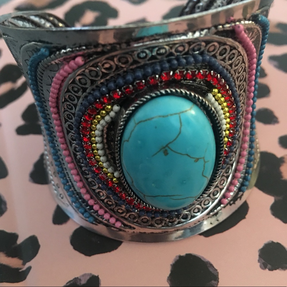 Beaded cuff bracelet